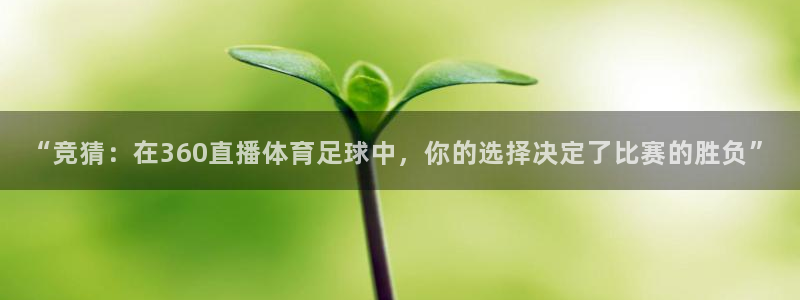 “竞猜：在360直播体育足球中，你的选择决定了比赛的胜负”