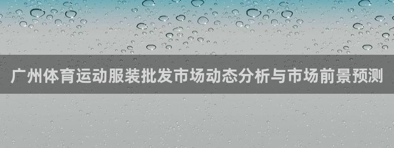 广州体育运动服装批发市场动态分析与市场前景预测